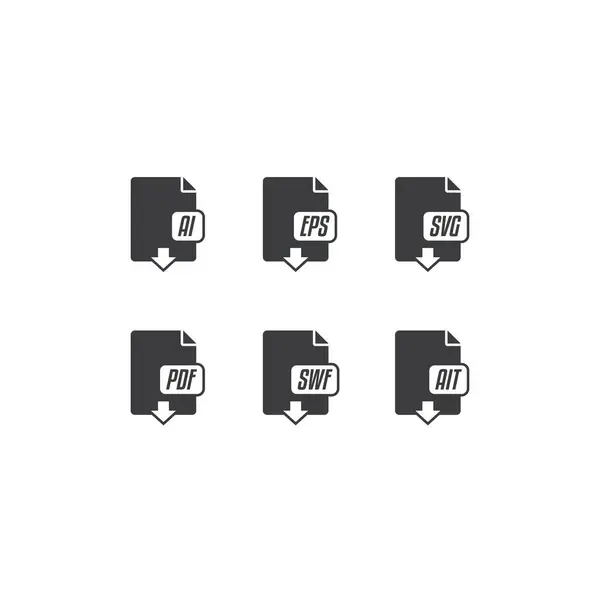 Vektor Design Dateiformat Icon Set — Stockvektor