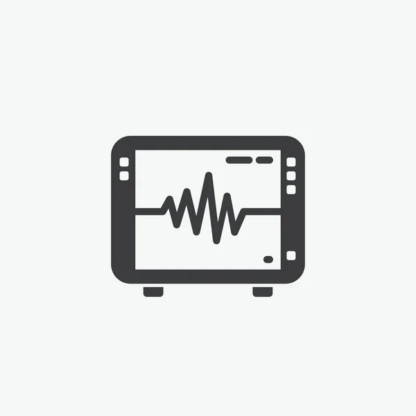 Ekg Monitor Heart Rate Flat Vector Icon — Stock Vector