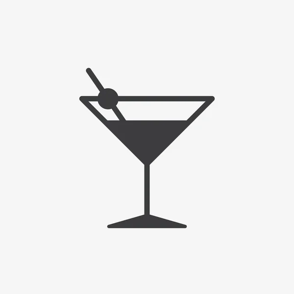 Ícone Vetor Plano Cocktail — Vetor de Stock