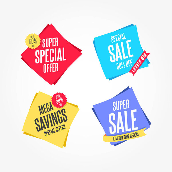  супер специальные предложения, специальная продажа, мега сбережений и супер продажи торговых этикетки набор