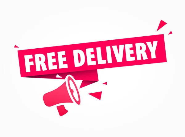 Free Delivery Reklama Zakupy Etykieta — Wektor stockowy