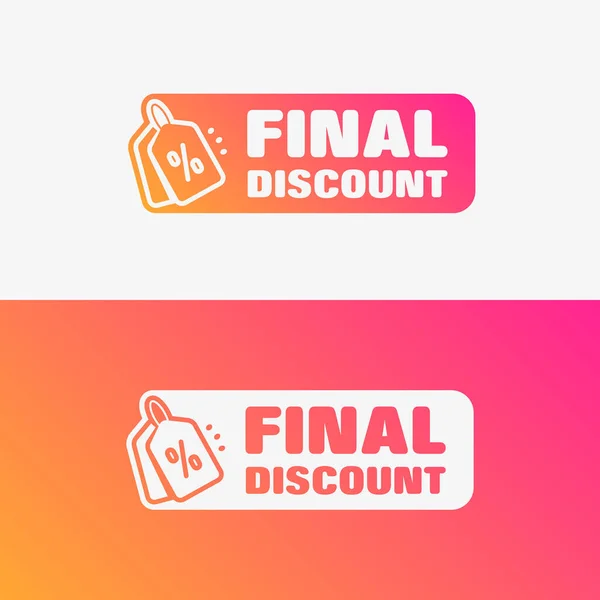 Final Discount Shopping Vector Label Set — Stock Vector