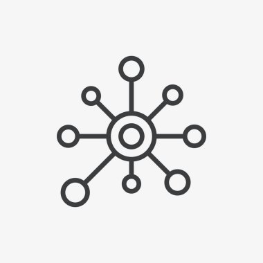  Hub Ağ Bağlantısı Düz Vektör Simgesi