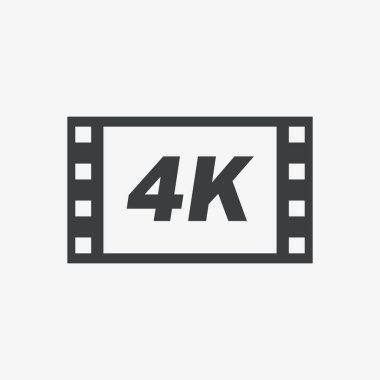  4K Sinema Filmi Düz Vektör Simgesi