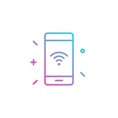  Wi-fi Akıllı Telefon Renk Gradyan Vektörü Simgesi