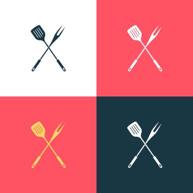 Spatula & Barbekü Çatal Vektörü Renk Simgesi Ayarları