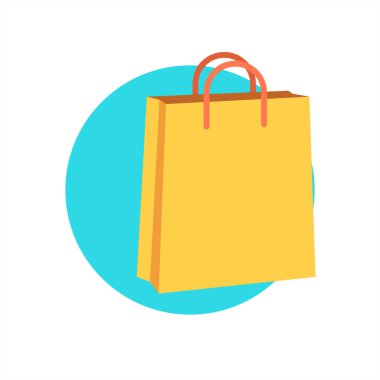  Shopping Bag Icon Round Background