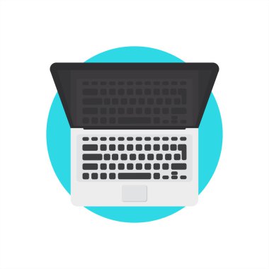  Laptop Computer Icon Round Background