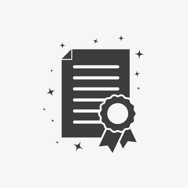 Certificate Award Achievement Flat Vector Icon — ストックベクタ