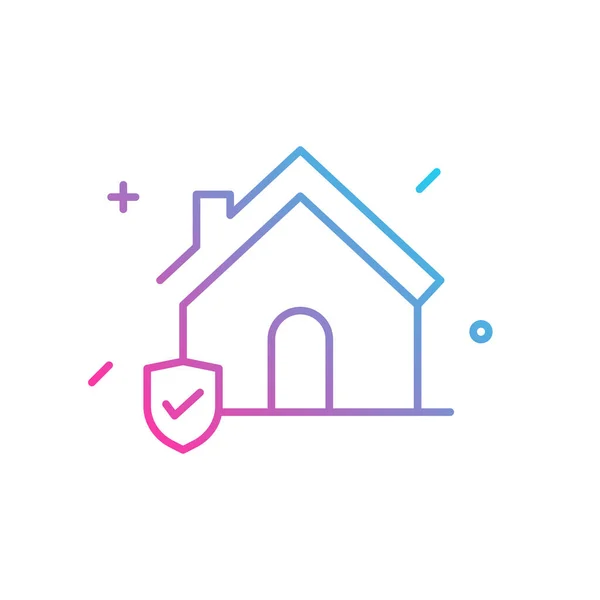 Haus Real State Check Color Gradient Vector Icon — Stockvektor