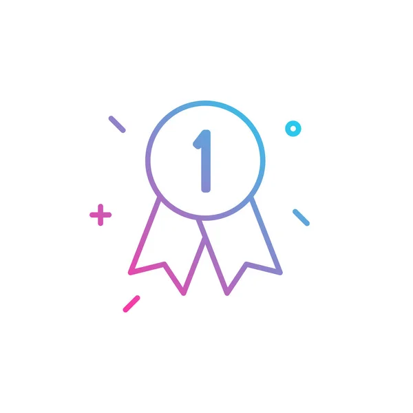 Ribbon One First Winner Award Color Gradient Vector Icon — ストックベクタ