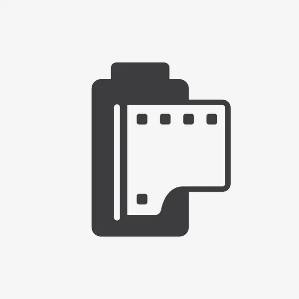 Camera Film Roll Flat Vector Icon — Archivo Imágenes Vectoriales