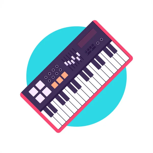 Musik Keyboard Synthesizer Piano Icon Background — Stockvektor