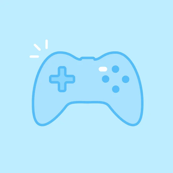 ゲームコントローラービデオゲームブルーベクトルアイコンの背景 — ストックベクタ