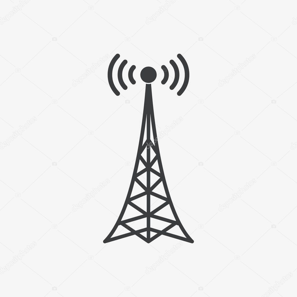  Antenna Tower Flat Vector Icon