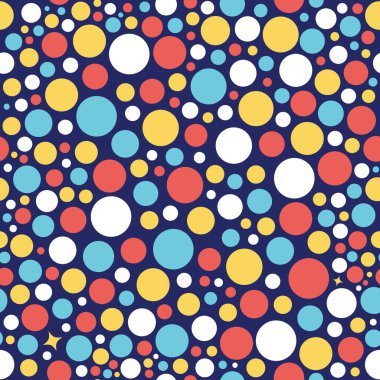 Elle çizilmiş Çocukça Benekler Kusursuz Dikdörtgen Renkli Desen 