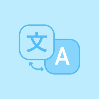  Translation Language Blue Vector Icon Background