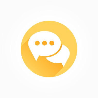  İleti Baloncukları Uzun Gölge Rengi Simgesi Sohbeti