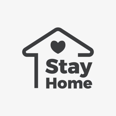  Stay Home Flat Black Vector Icon