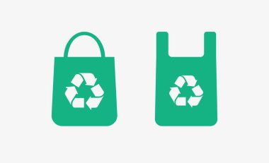  Eko Geri Dönüşümlü Plastik Torba Düz Renk Tasarım Simgesi Ayarları