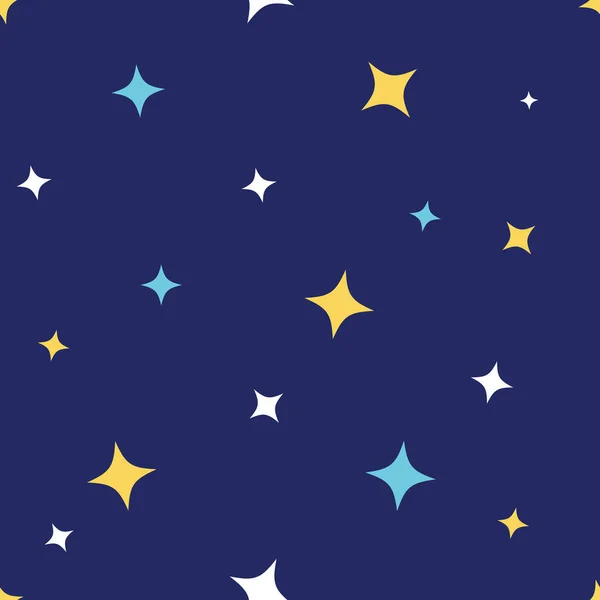 Ручной Рисунок Детские Звезды Бесшовный Прямоугольный Цветной Узор — стоковый вектор