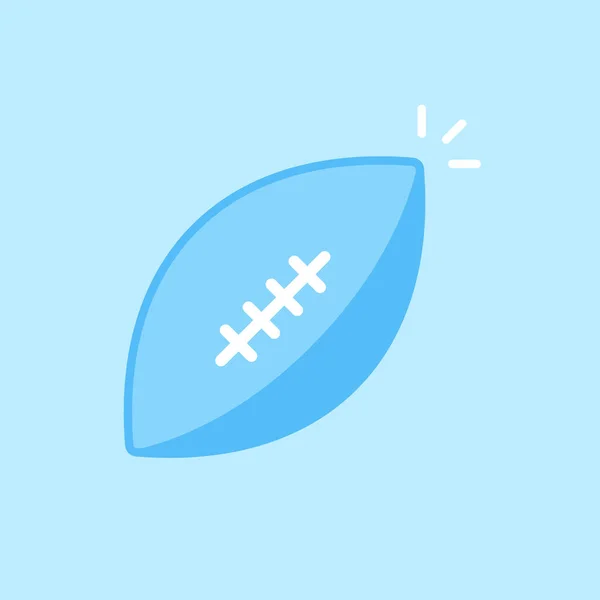 Football Rugby Ball Blue Vector Icon Hintergrund — Stockvektor