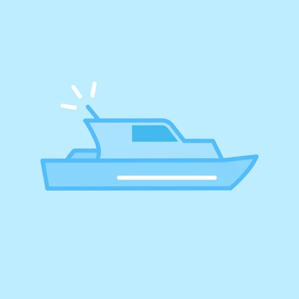Yacht Boat Blue Vector Icon Hintergrund — Stockvektor