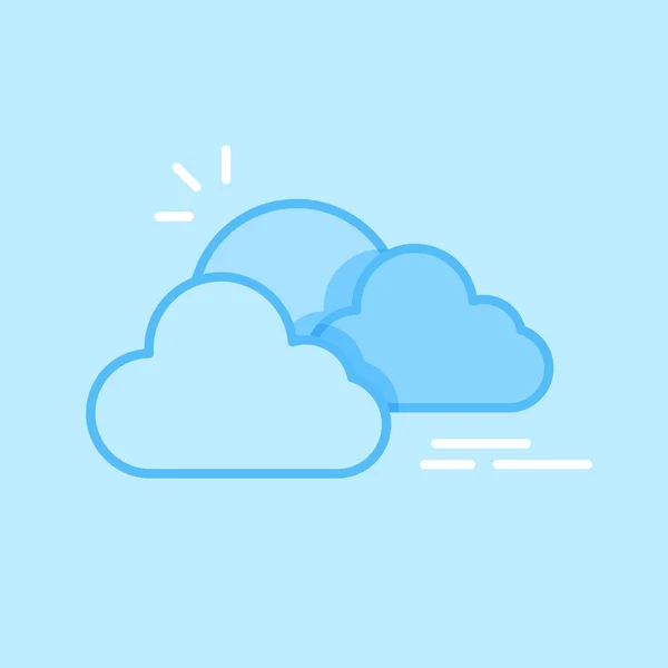 Sunset Cloudy Blue Vector Icon Background — Stockvector