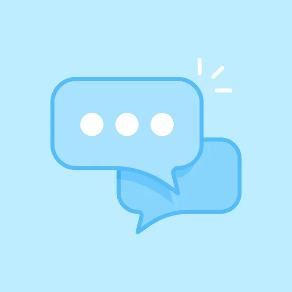 Mensaje Chat Vector Azul Icono Fondo — Vector de stock