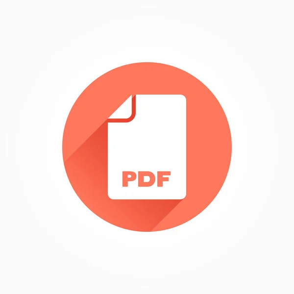 Archivo Pdf Icono Color Sombra Larga — Vector de stock