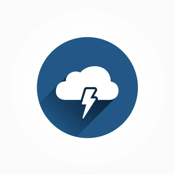 Storm Lange Schaduw Kleur Pictogram — Stockvector