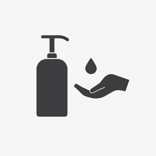 Sanitiser Gel Flat Black Vector Icon — Archivo Imágenes Vectoriales