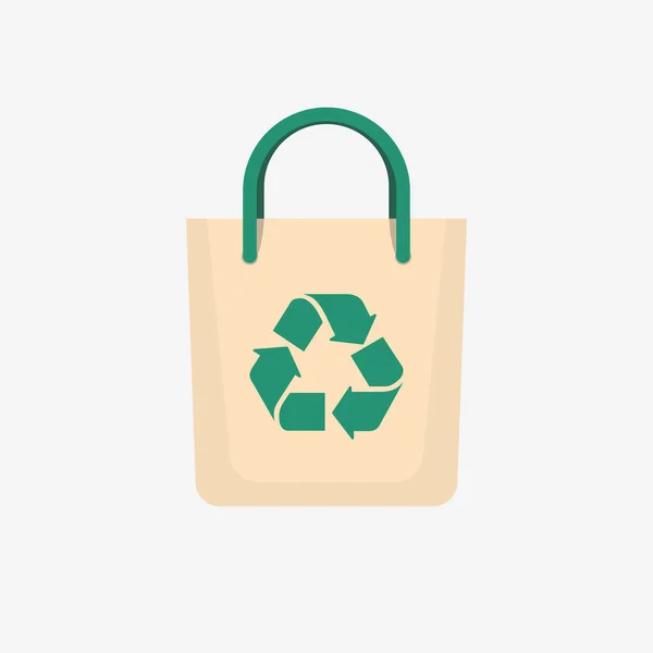 Eco Reciclado Bolsa Plana Color Icono Diseño — Vector de stock