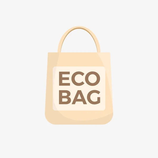 Eco Kierrätetty Laukku Tasainen Väri Suunnittelu Kuvake — vektorikuva