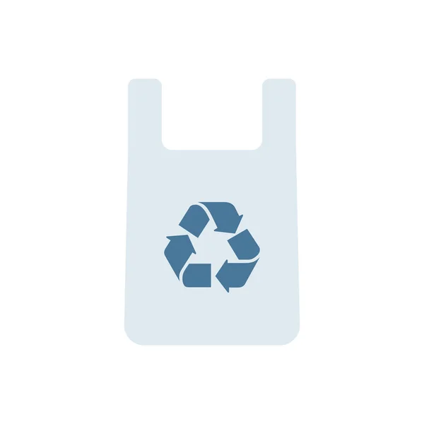 Eco Recygled Plastic Bag Flat Color Design Icon — 스톡 벡터