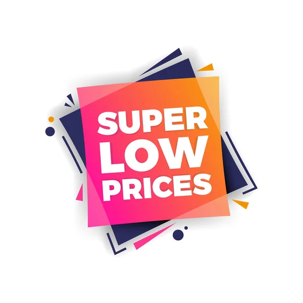 Super Niedrige Preise Shopping Vector Label — Stockvektor