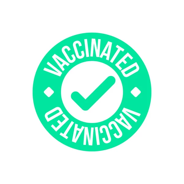Ícone Cor Etiqueta Certificada Vacinada —  Vetores de Stock