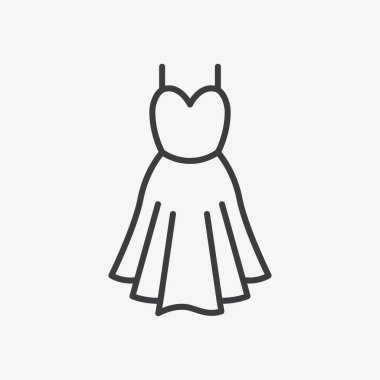  Kadın Elbisesi Ana Hattı Düz Vektör Simgesi