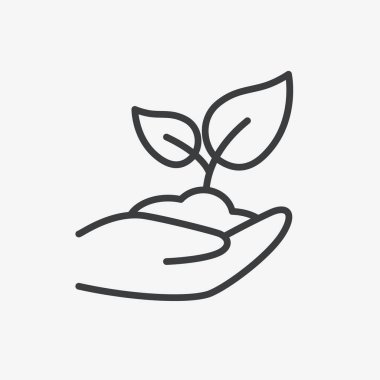  El Tutma Genç Filizlenme Ana Hattı Düz Vektör Simgesi