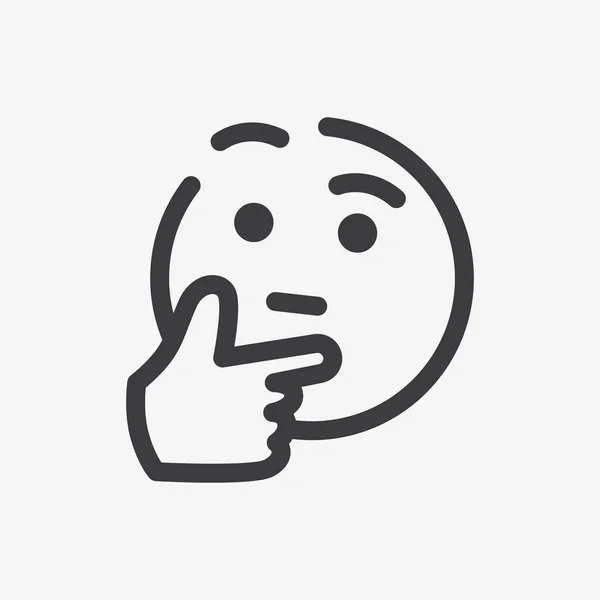Σκέψη Πρόσωπο Emoji Επίπεδη Εικονίδιο Διάνυσμα — Διανυσματικό Αρχείο