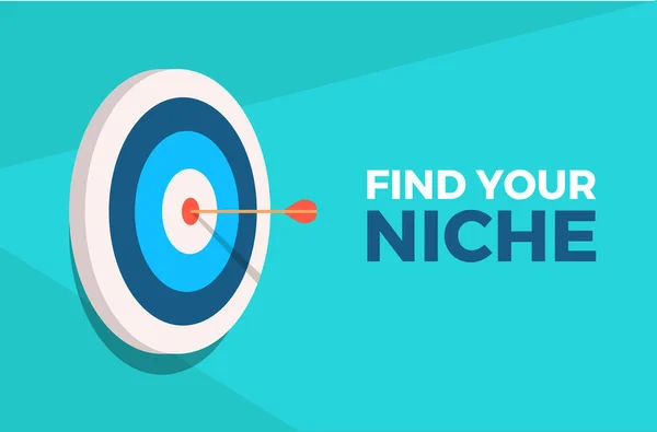 Find Your Niche Aim Background Banner — Stock Vector