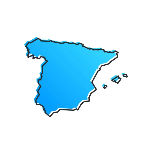 Spain Blue Stylised Vector Map — Stock Vector