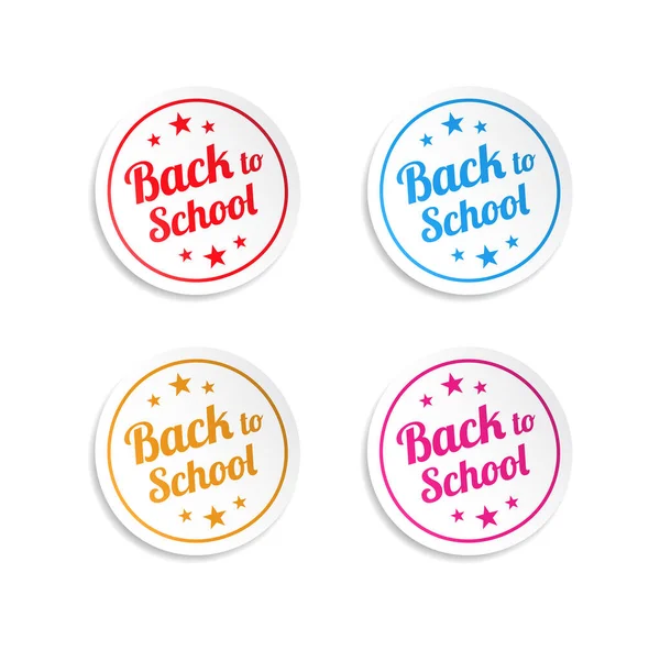 Back School Stickers — Stock Vector
