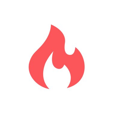  Yangın alev düz vektör simgesi