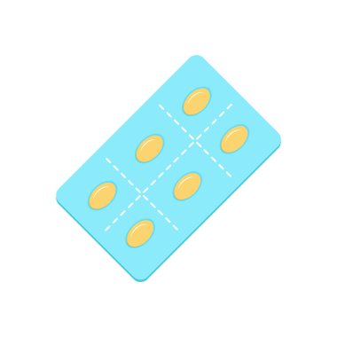  Kabarcık Paketi Hapları Düz Vektör Simgesi