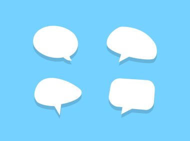  Comic Bubbles Düz Vektör Simgesi Ayarları