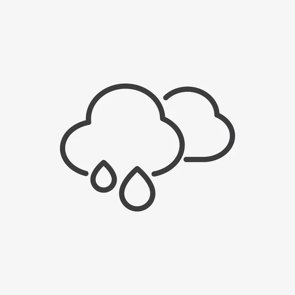 Nube Lluvia Plana Vector Icono — Archivo Imágenes Vectoriales