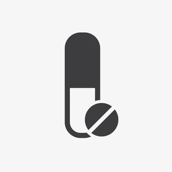 Capsule Pill Flat Vector Icon — Stock Vector