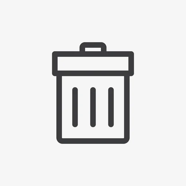 Trashcan Can Symbol Flat Vector Icon — Stock Vector