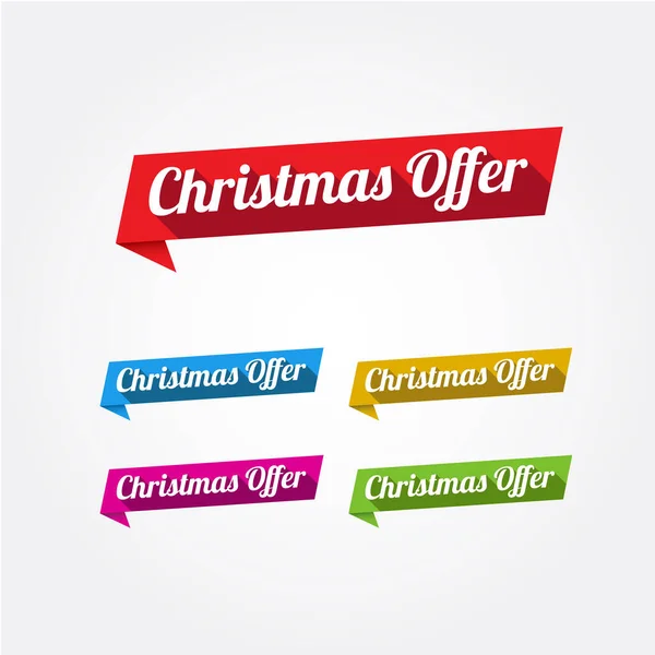 Christmas Offer Long Shadow Labels — Archivo Imágenes Vectoriales